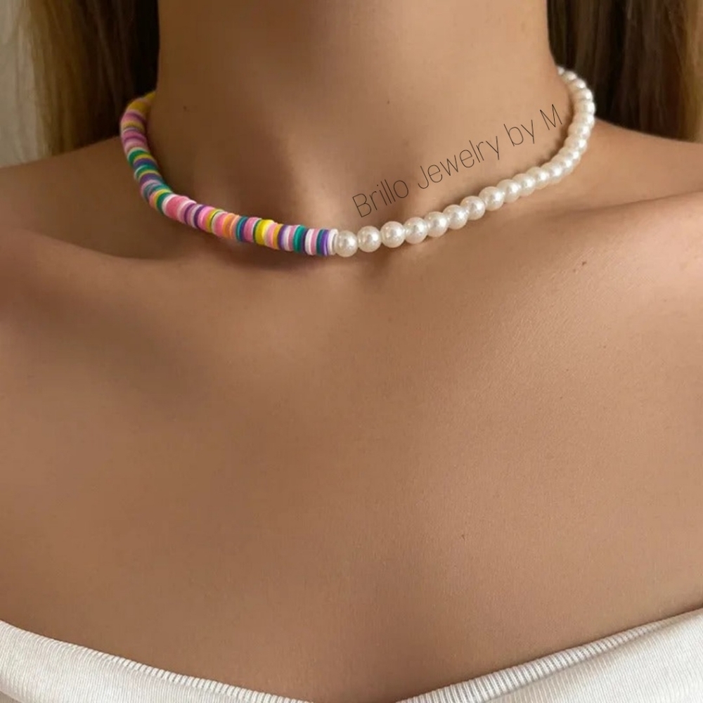 New Summer White Beaded Necklace